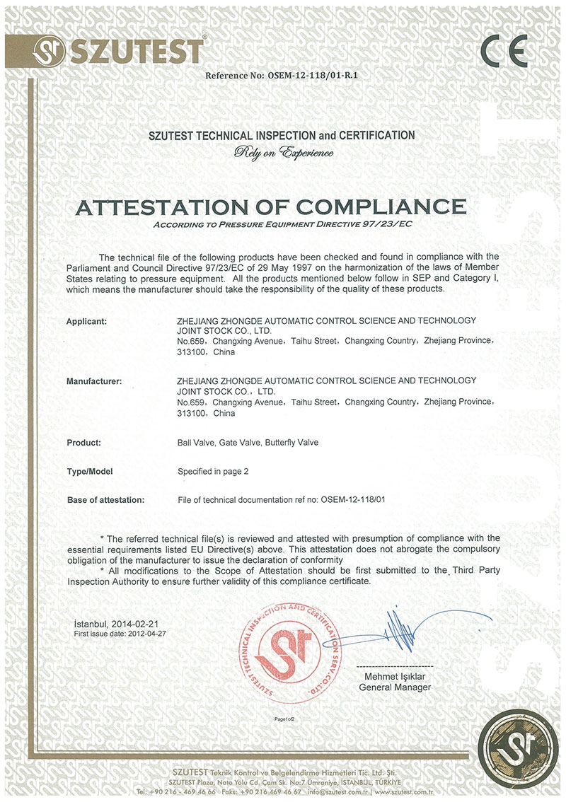 CE certificate